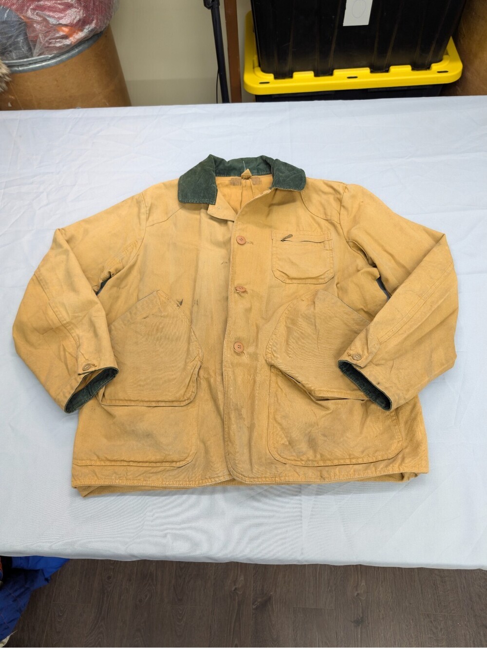 Vintage Duck Canvas Field Hunting Jacket Corduroy Talon L - Picture 3 of 10
